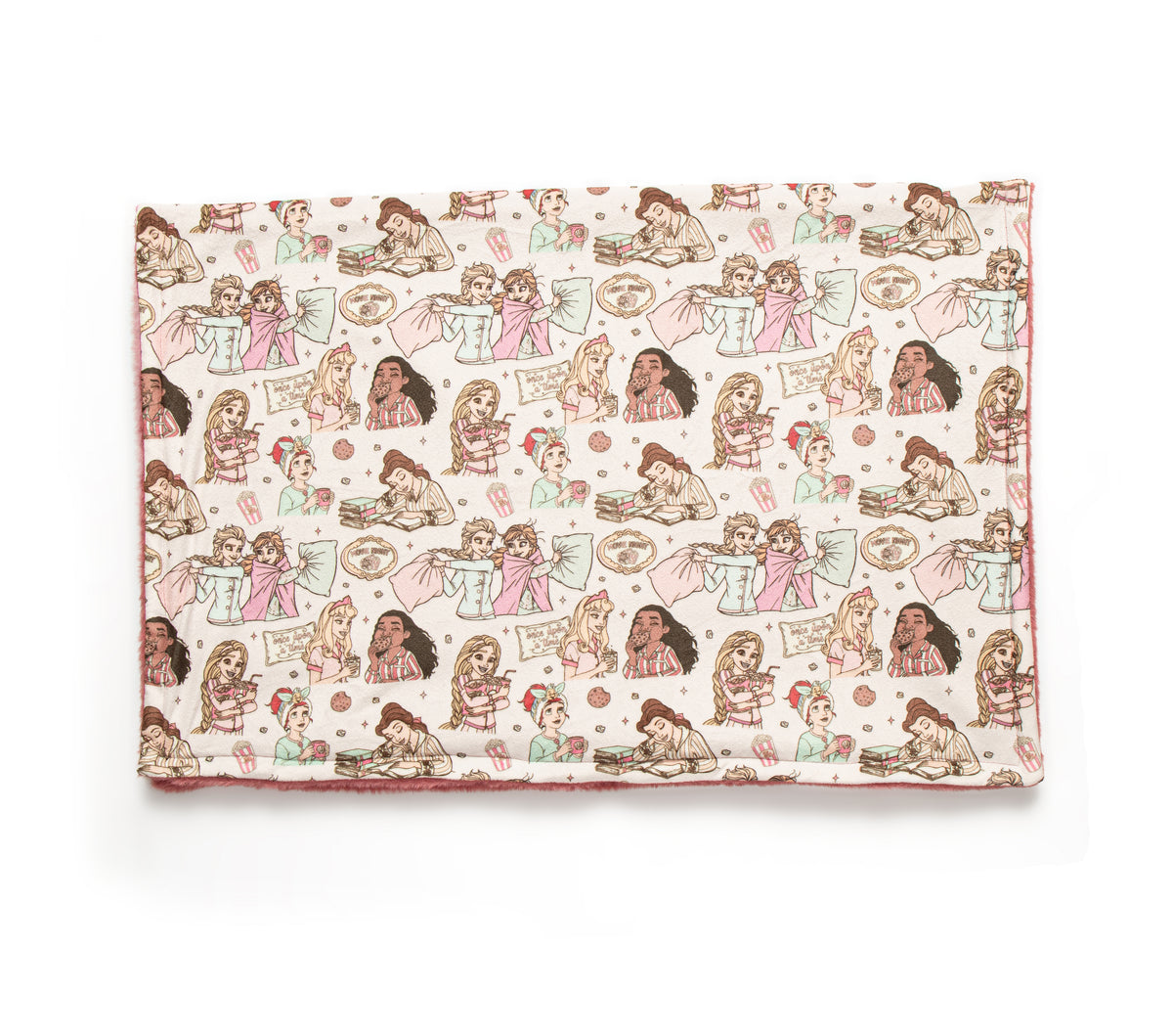 Princess sleepover fleece lined blanket