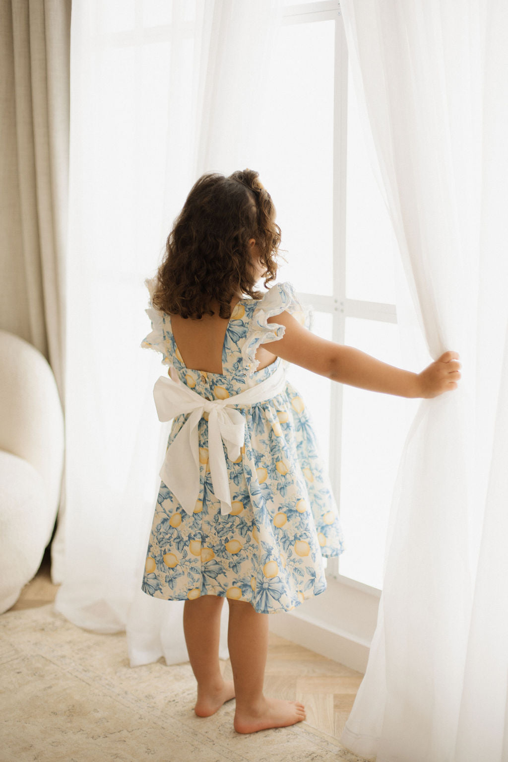 Lemon fields tie back dress