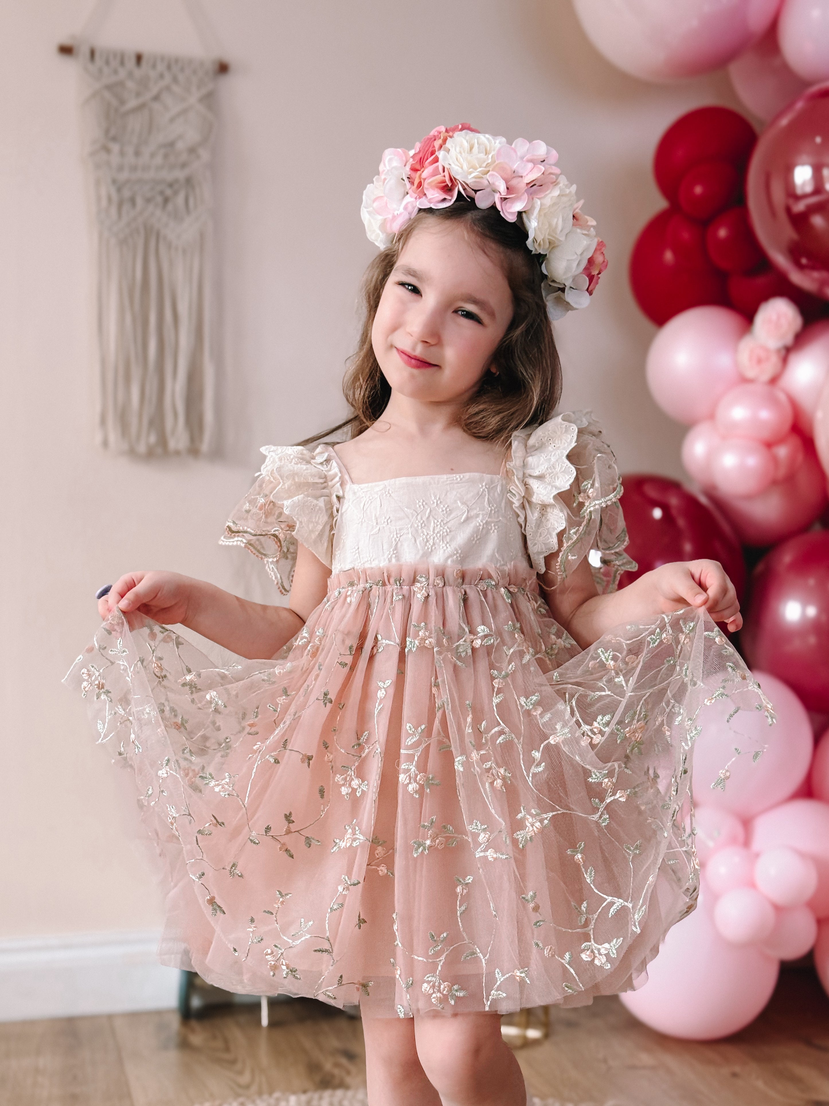 Tear drop lace tie back dress
