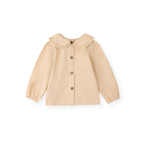 Frill collar long sleeve blouse