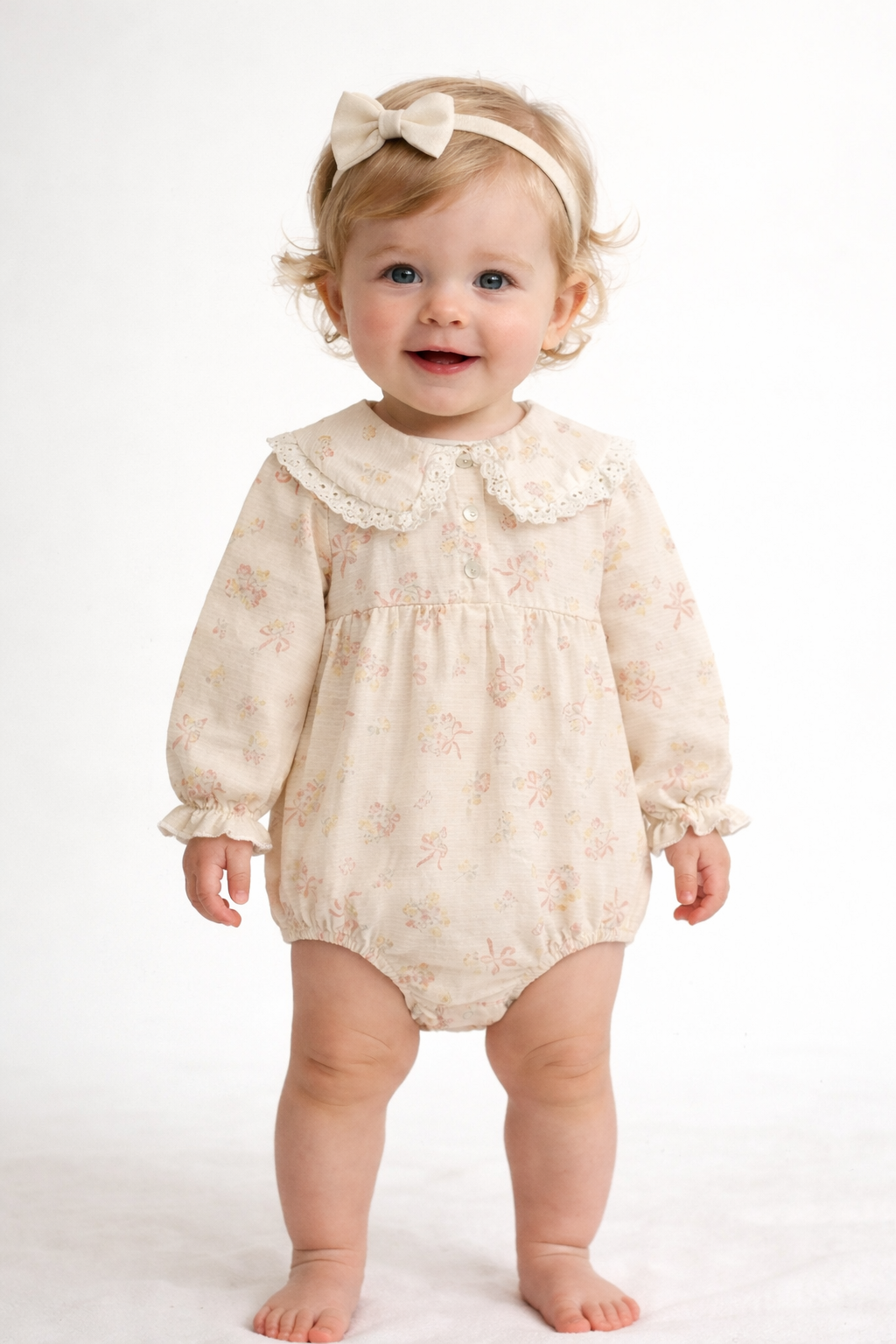 Darling bow lace romper