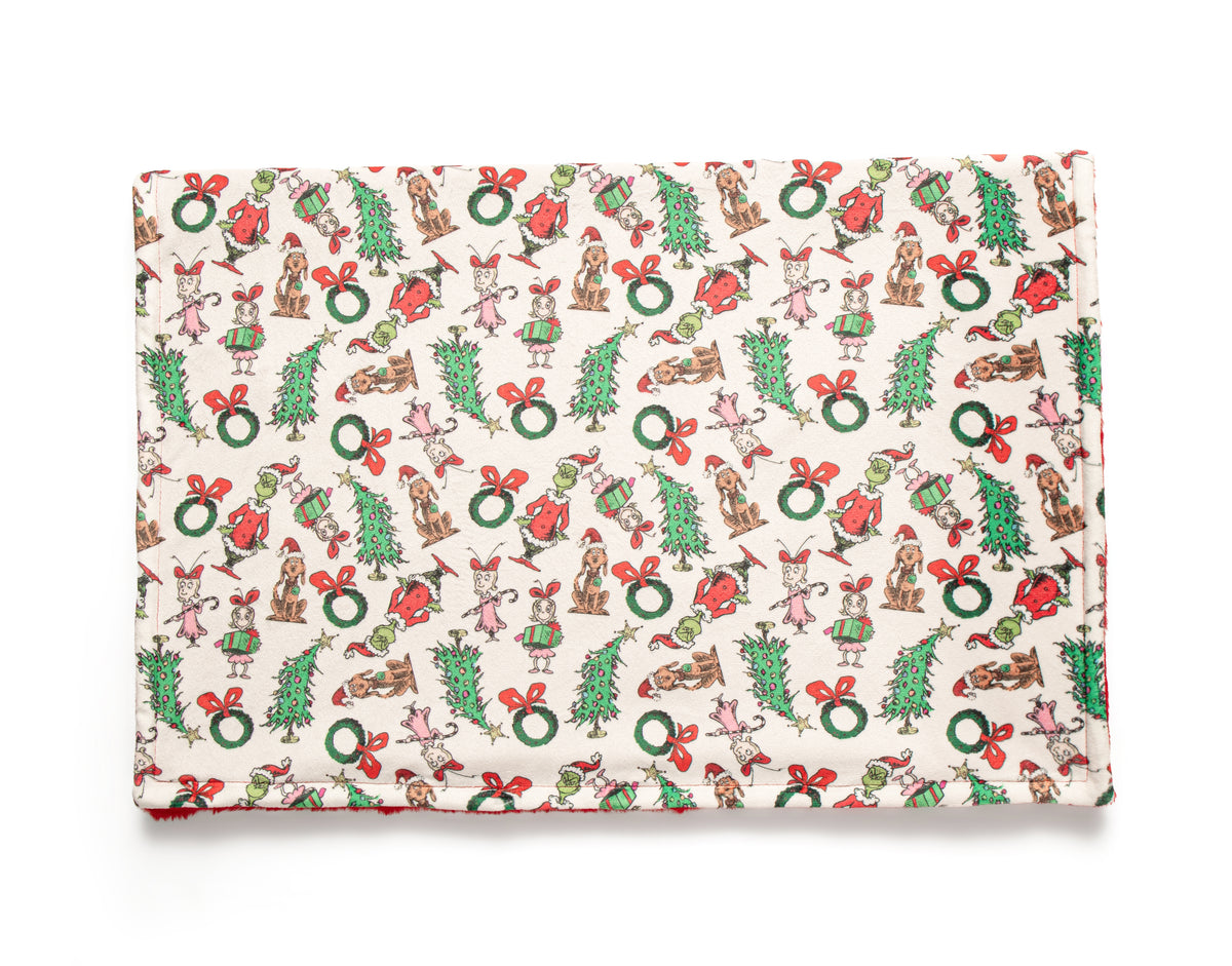 Mean one red fleece lined blanket