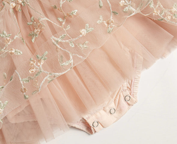 Tear drop lace tie back romper