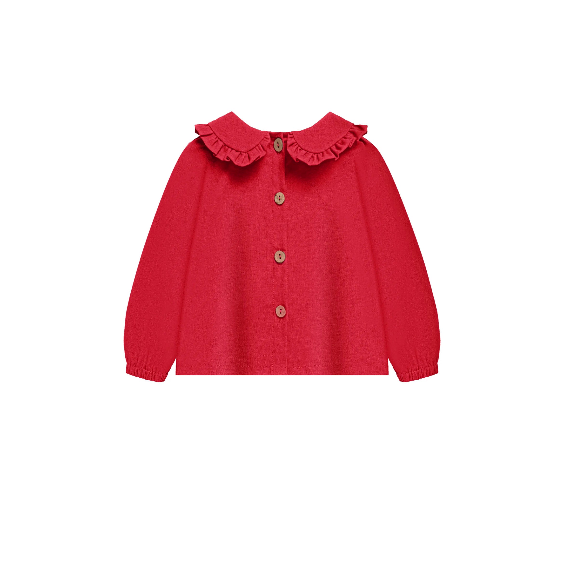 Frill collar long sleeve blouse