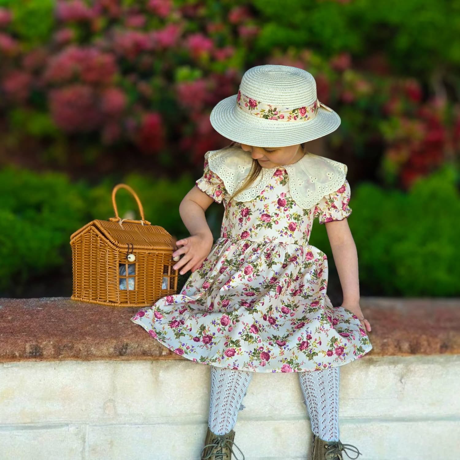 Vintage woodland rose dress