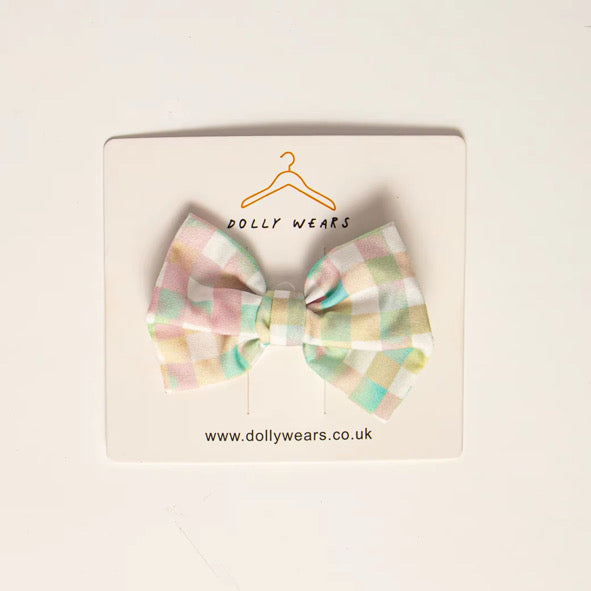 Sage daise gingham hair accessories