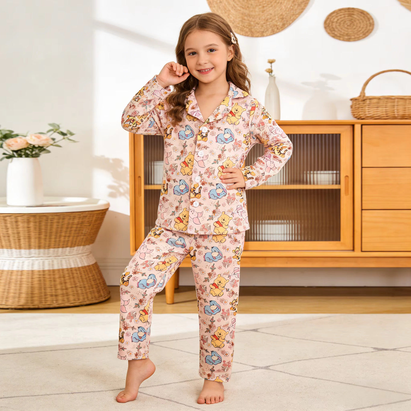 Bear and piglet buttoned pyjamas