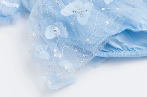 Butterfly kisses romper (blue)