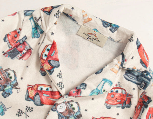 Car friends buttoned pyjamas