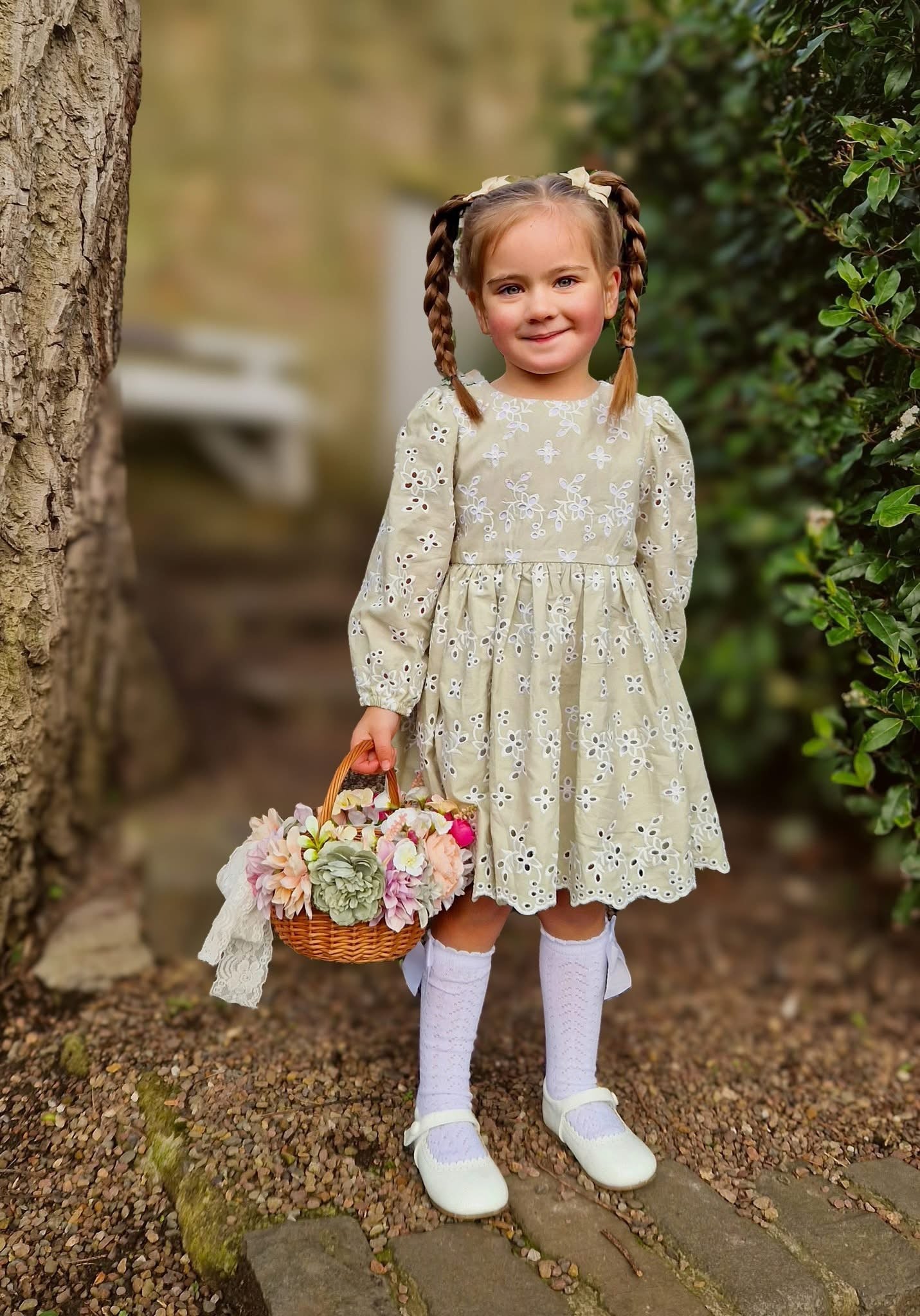 Sage green anglaise dress