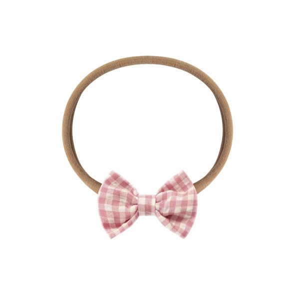 Blush gingham hair accessory