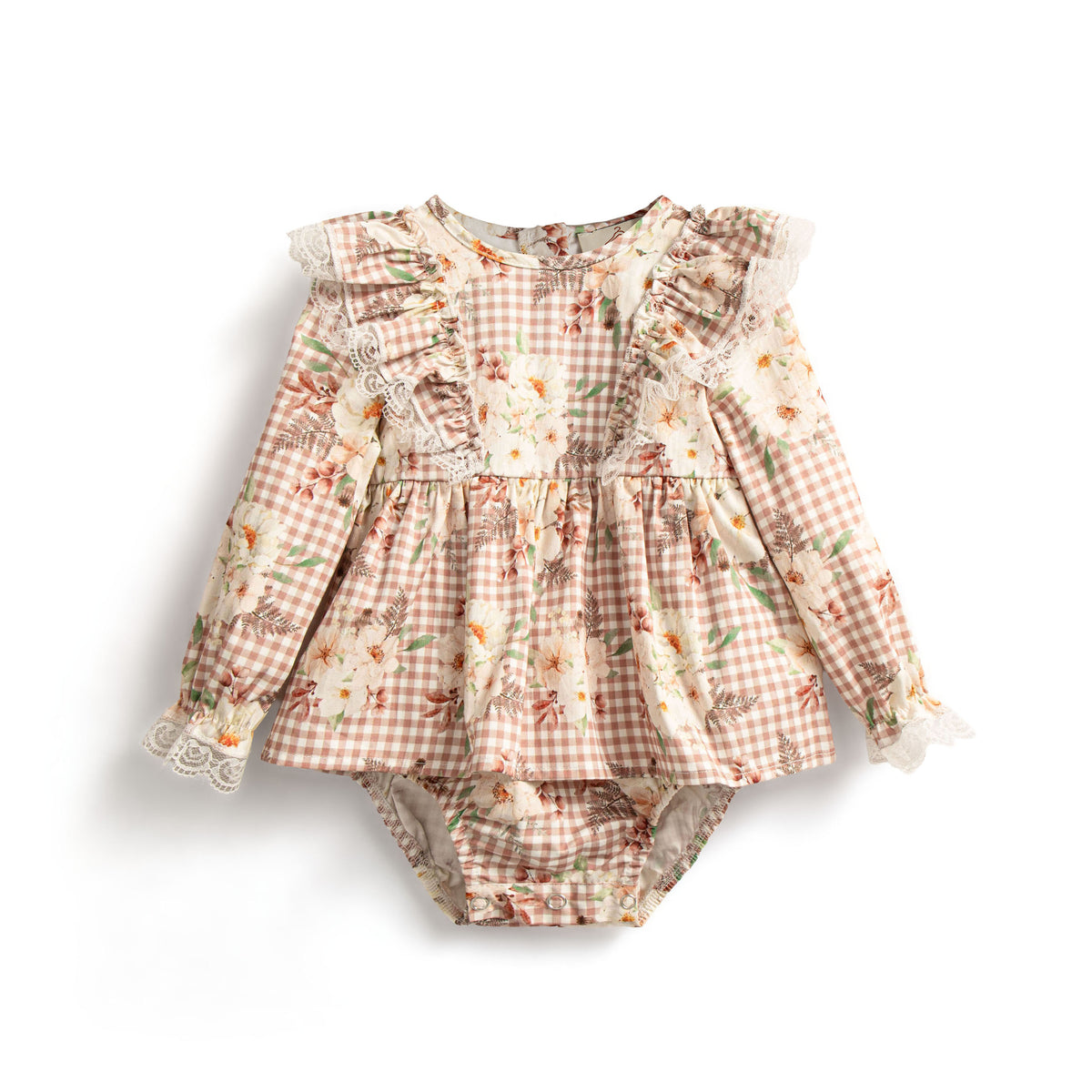 Gingham fields romper
