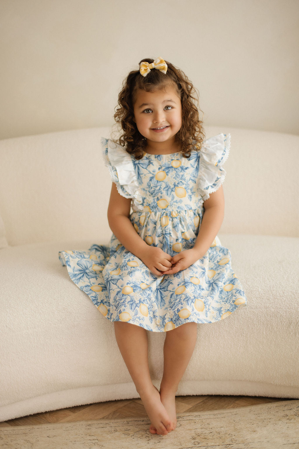 Lemon fields tie back dress
