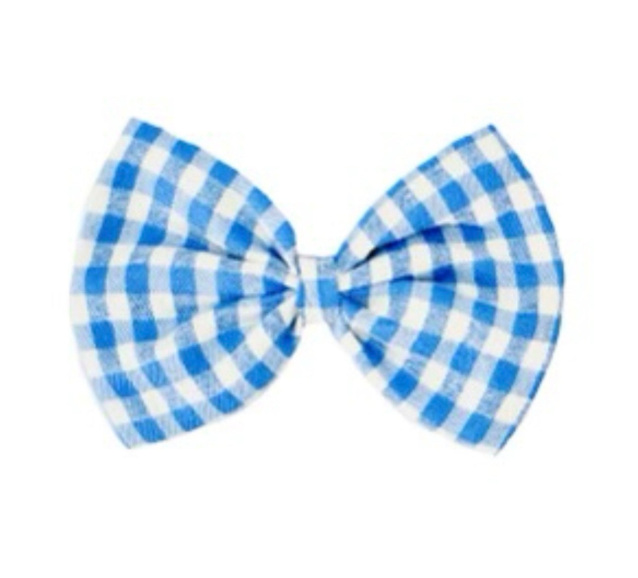 Blue gingham hair accessory