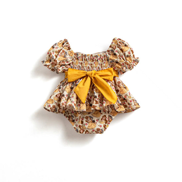 Beauty princess tie back romper