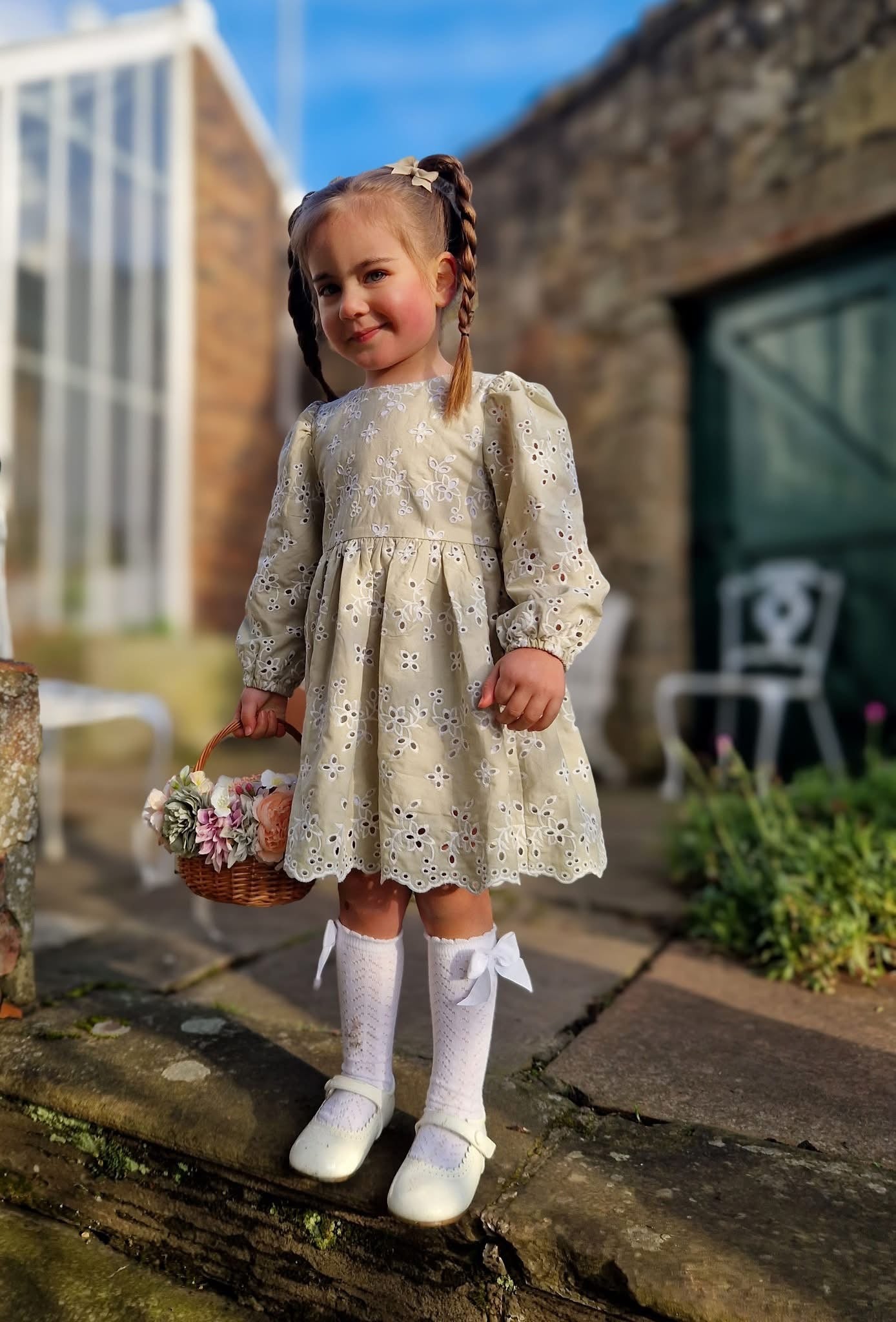 Sage green anglaise dress