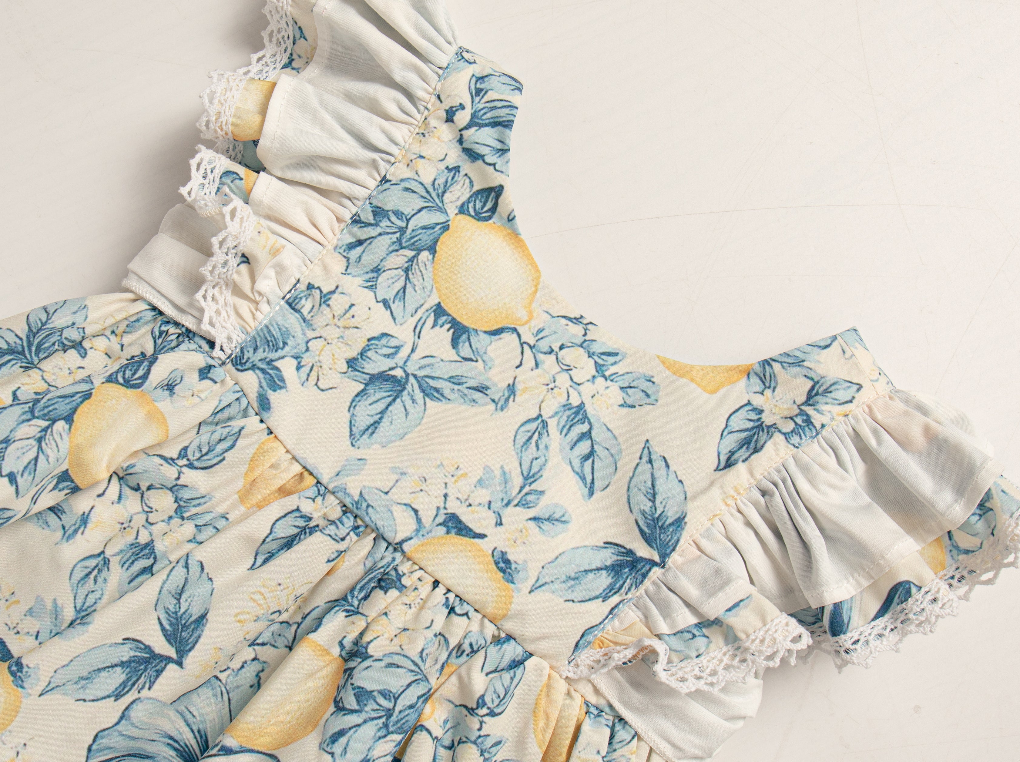 Lemon fields tie back romper