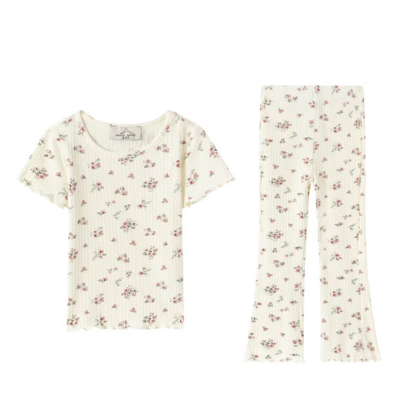 Ivory floral flare set