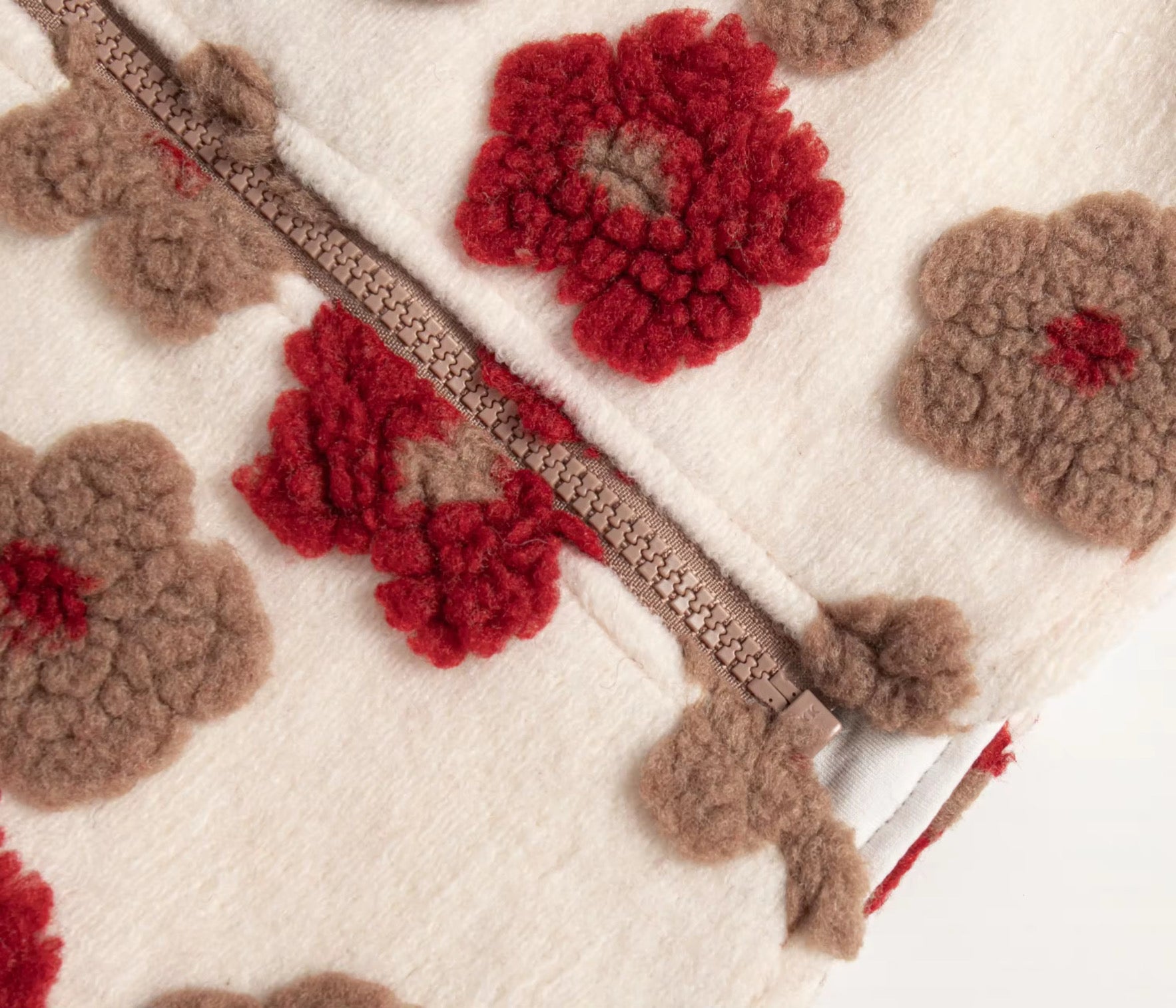 Red floral teddy jacket