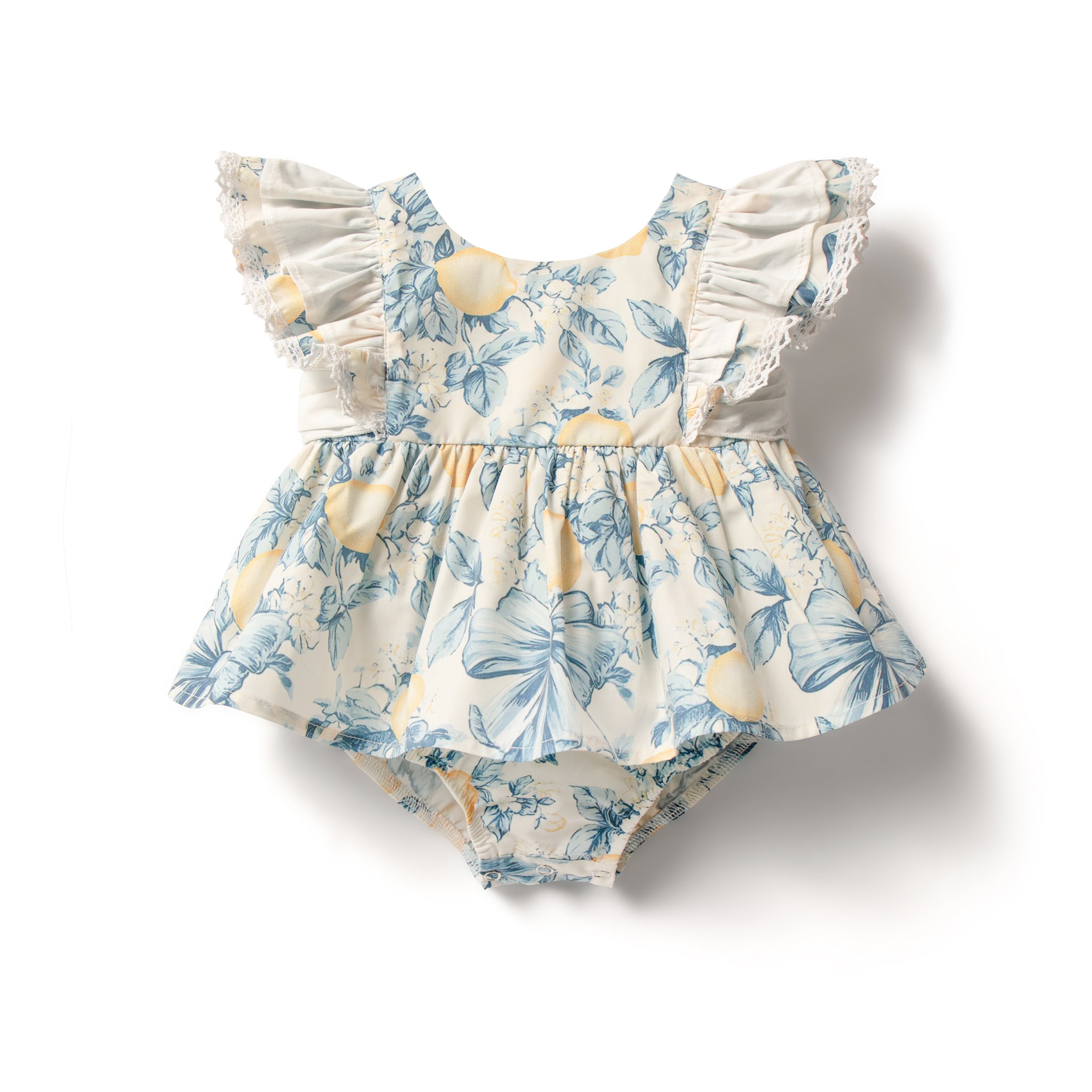 Lemon fields tie back romper