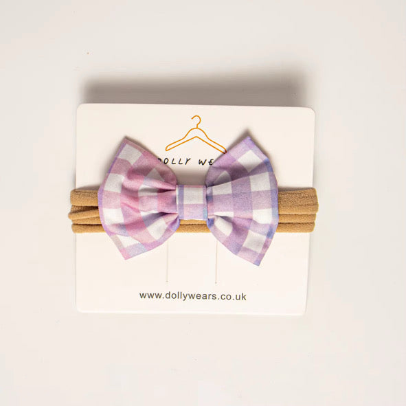 Lilac daise gingham hair accessories