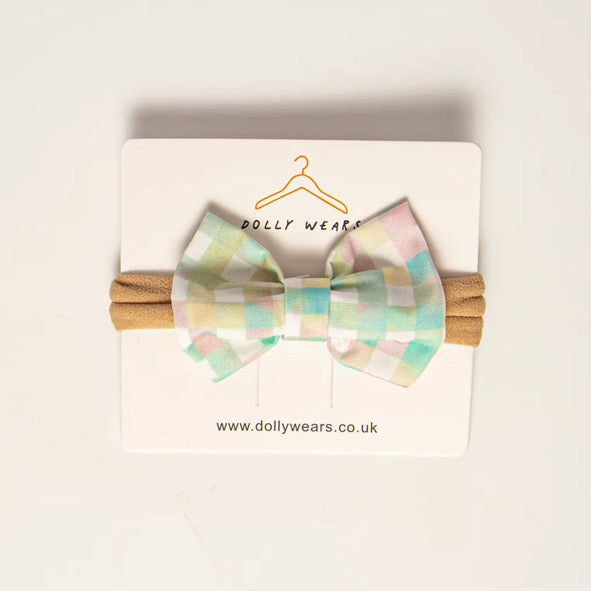 Sage daise gingham hair accessories