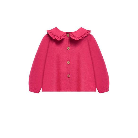 Frill collar long sleeve blouse