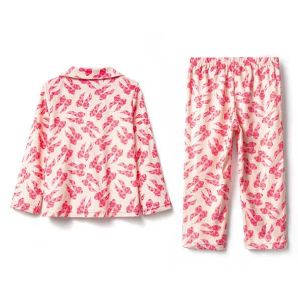 Bows & hearts buttoned pyjamas