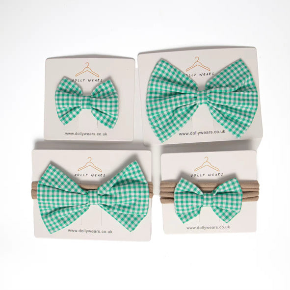 School gingham hair accessory