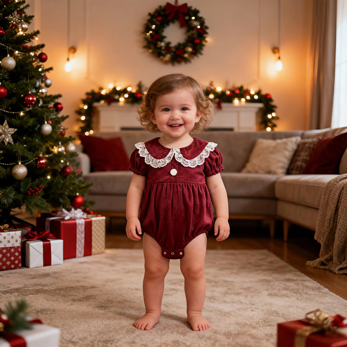 Ruby velvet romper