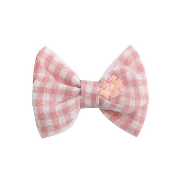Peach daisy gingham hair accessories