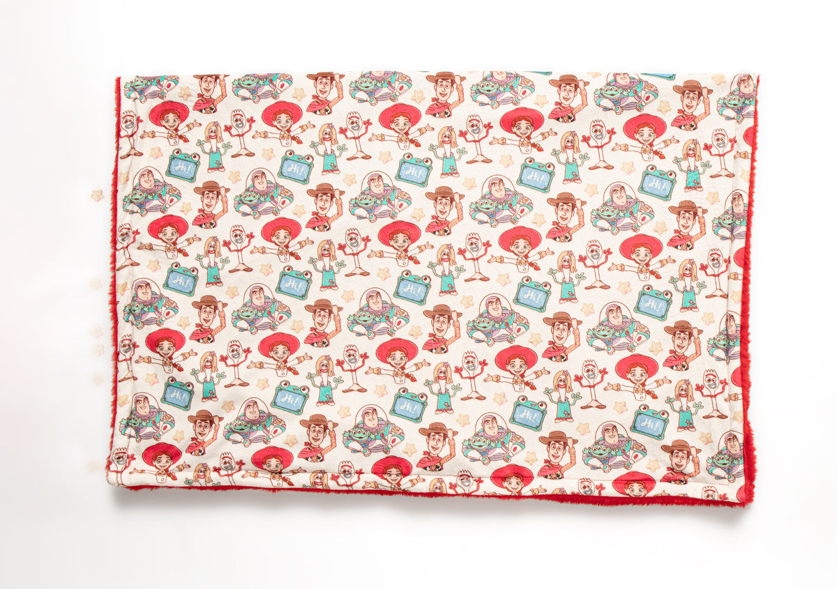 Toy friends fleece lined blanket