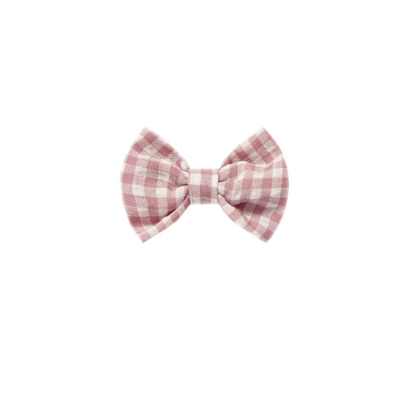 Blush gingham hair accessory