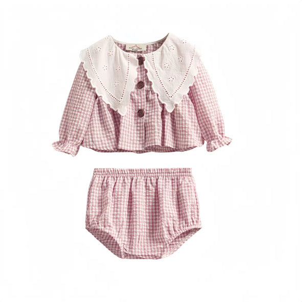 Blush gingham two piece