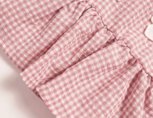 Blush gingham two piece