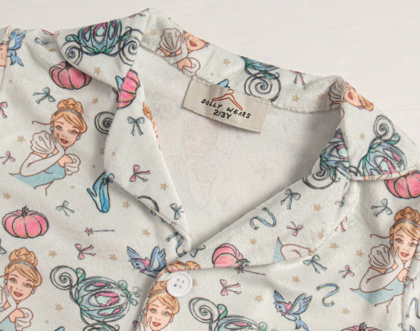 Glass slipper buttoned pyjamas