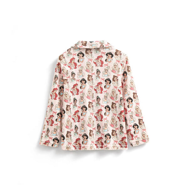 Girl gang bow buttoned pyjamas