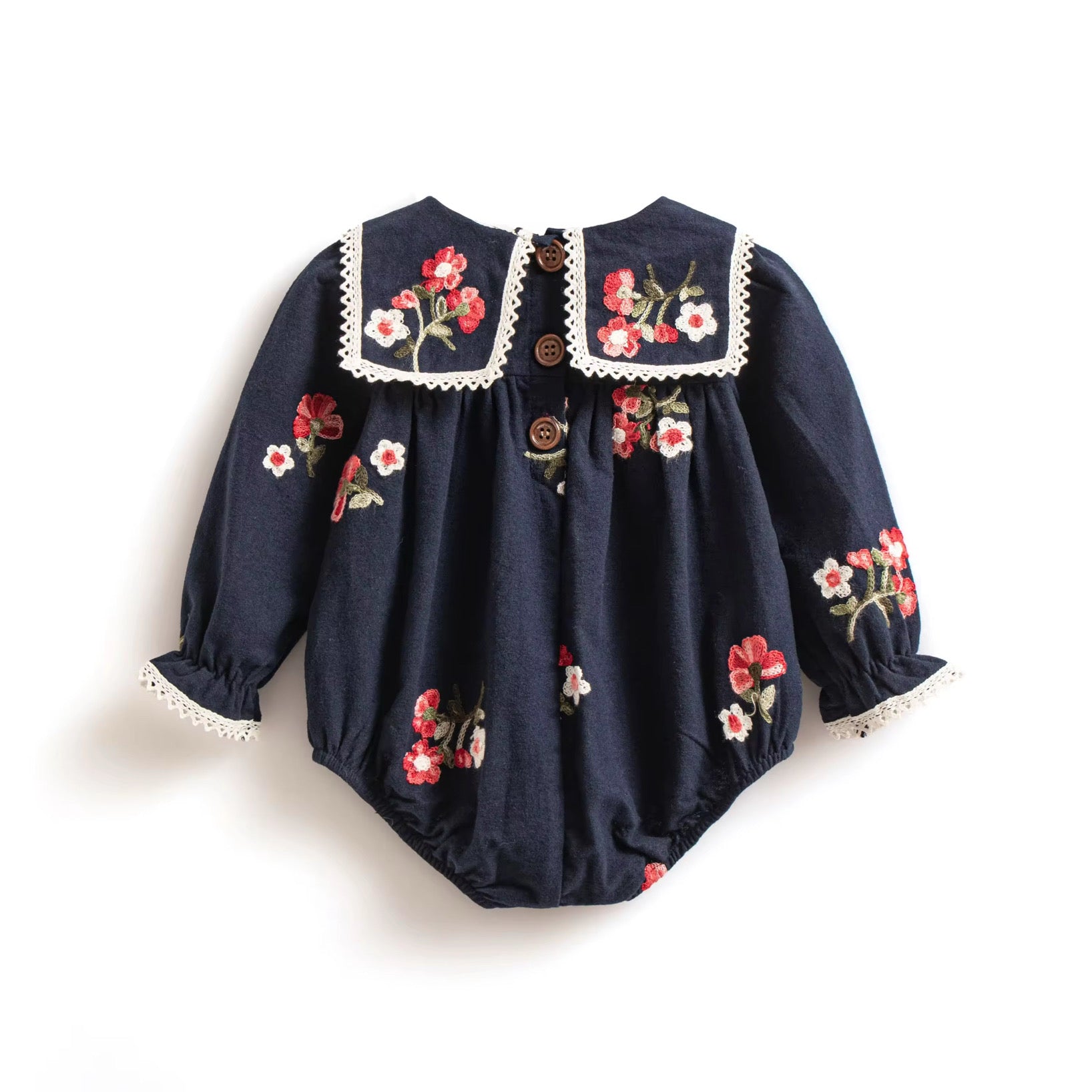 Violet brushed cotton romper