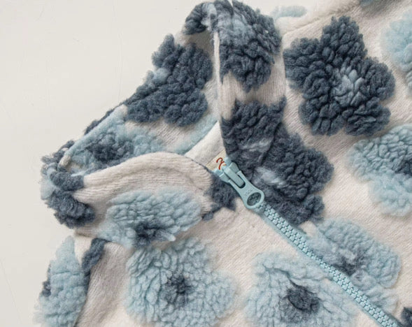 Blue floral teddy jacket