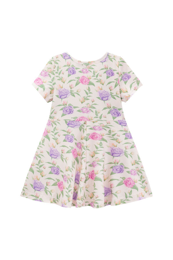 Lilac rose short sleeve dress