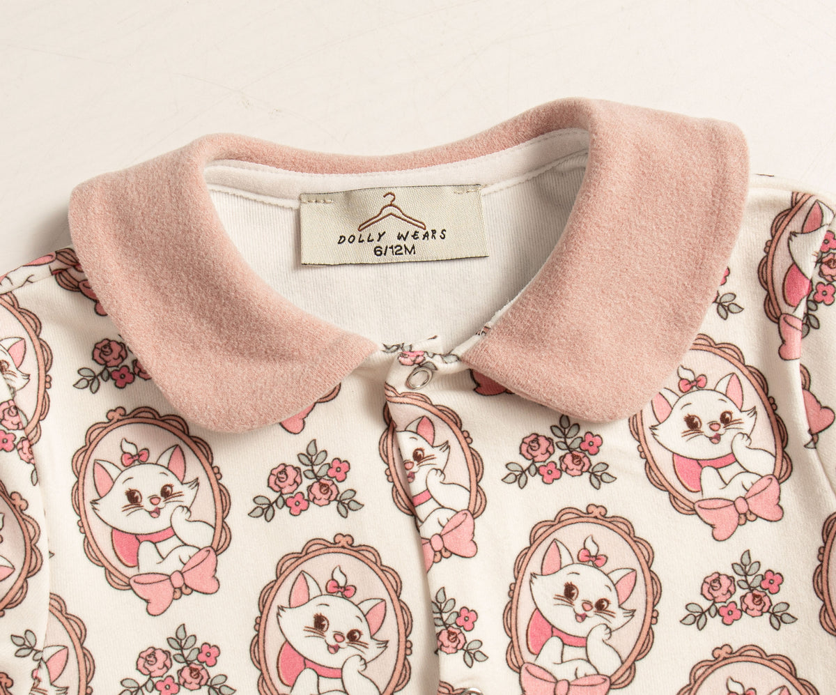 Pink kitty sleepsuit