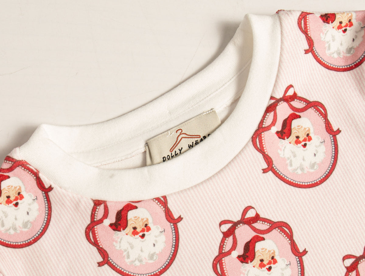 Santa pink stripe pyjamas