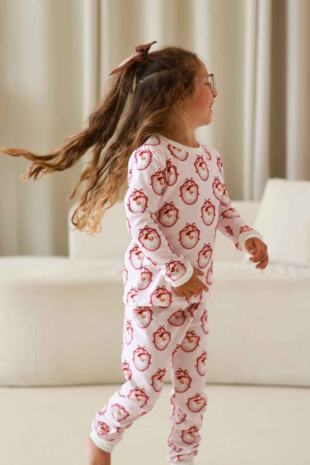 Santa pink stripe pyjamas
