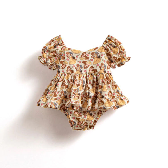 Beauty princess tie back romper