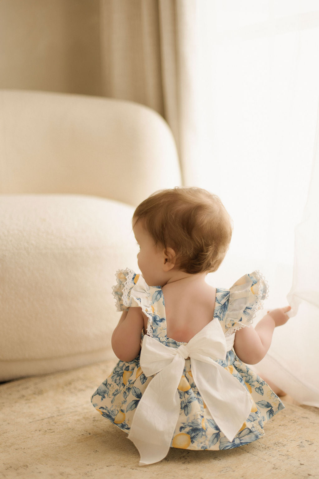 Lemon fields tie back romper