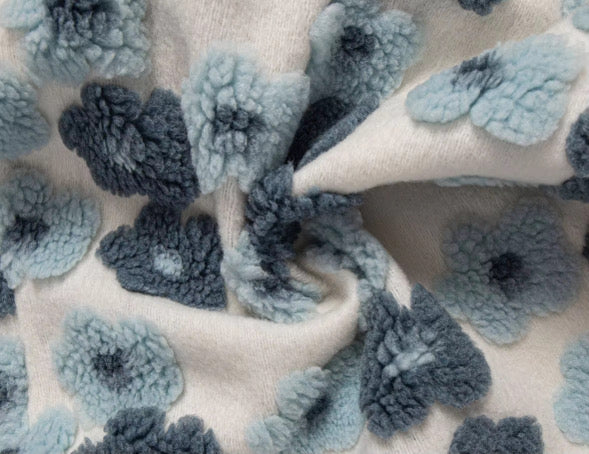 Blue floral teddy jacket