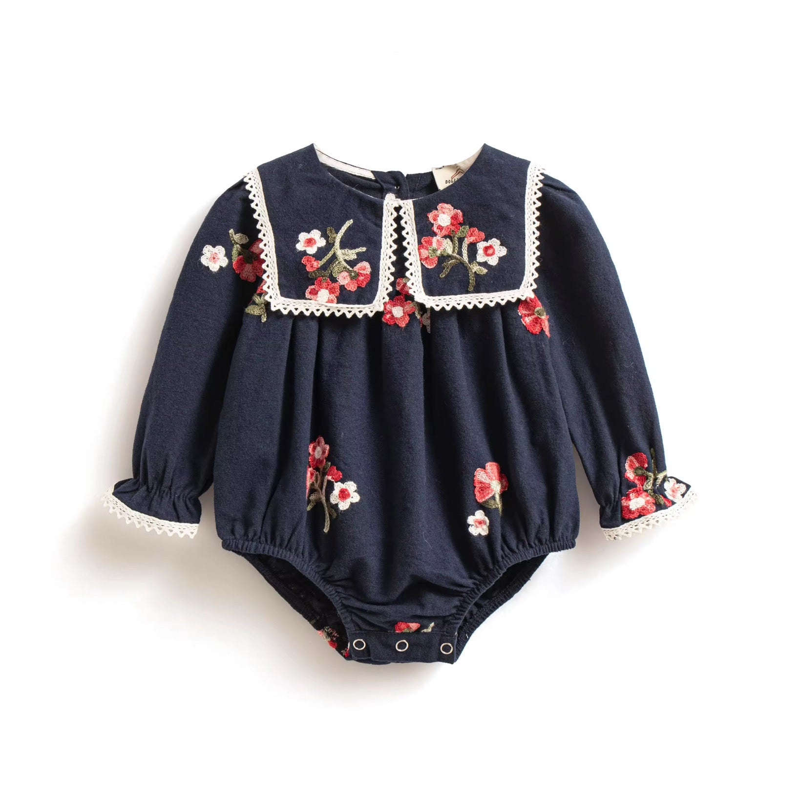 Violet brushed cotton romper