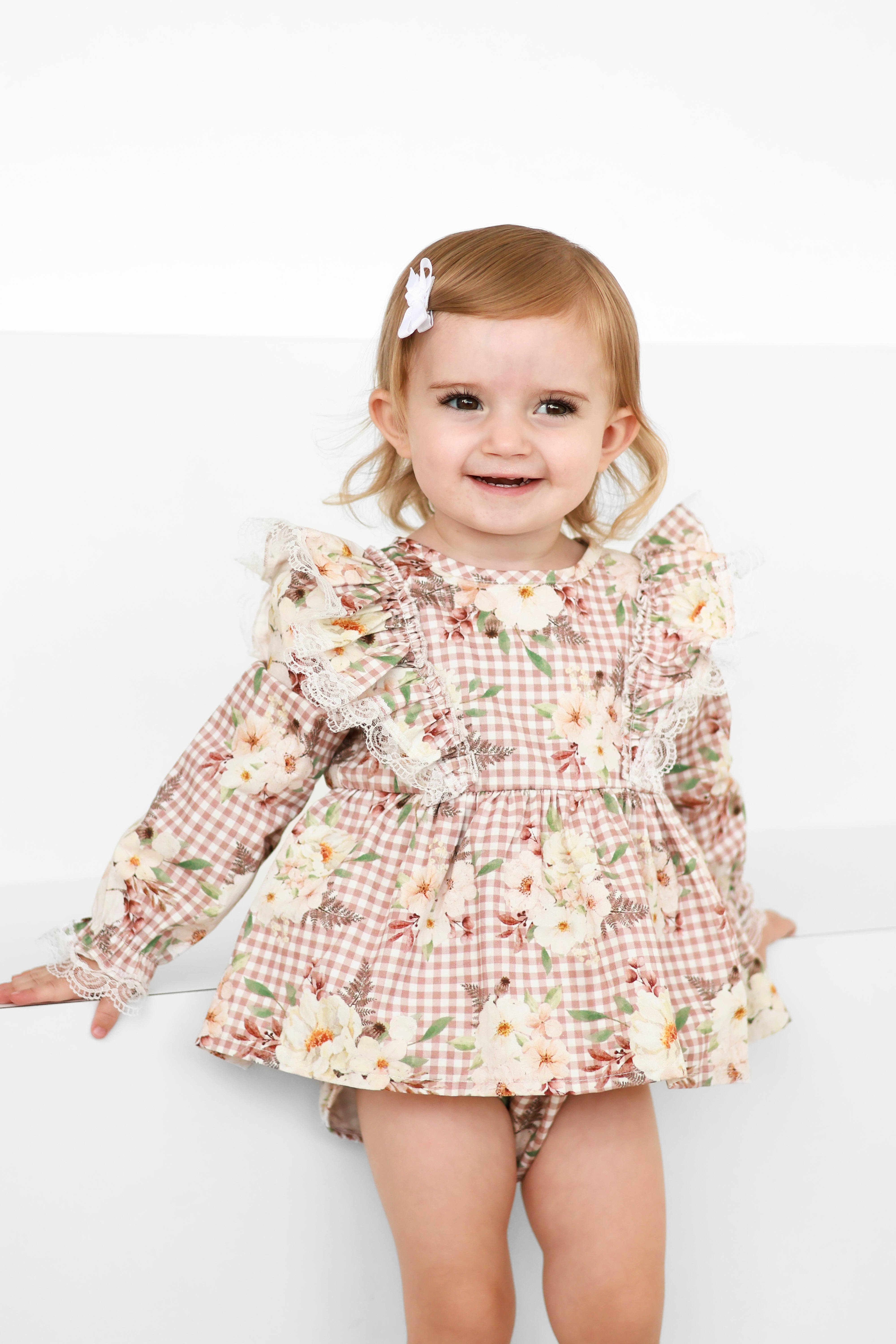 Gingham fields romper