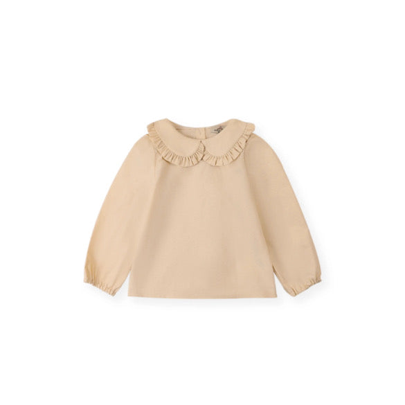 Frill collar long sleeve blouse