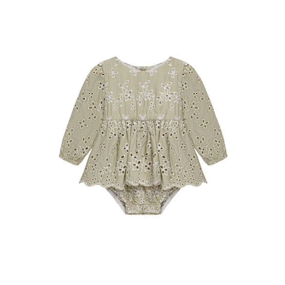 Sage green anglaise romper